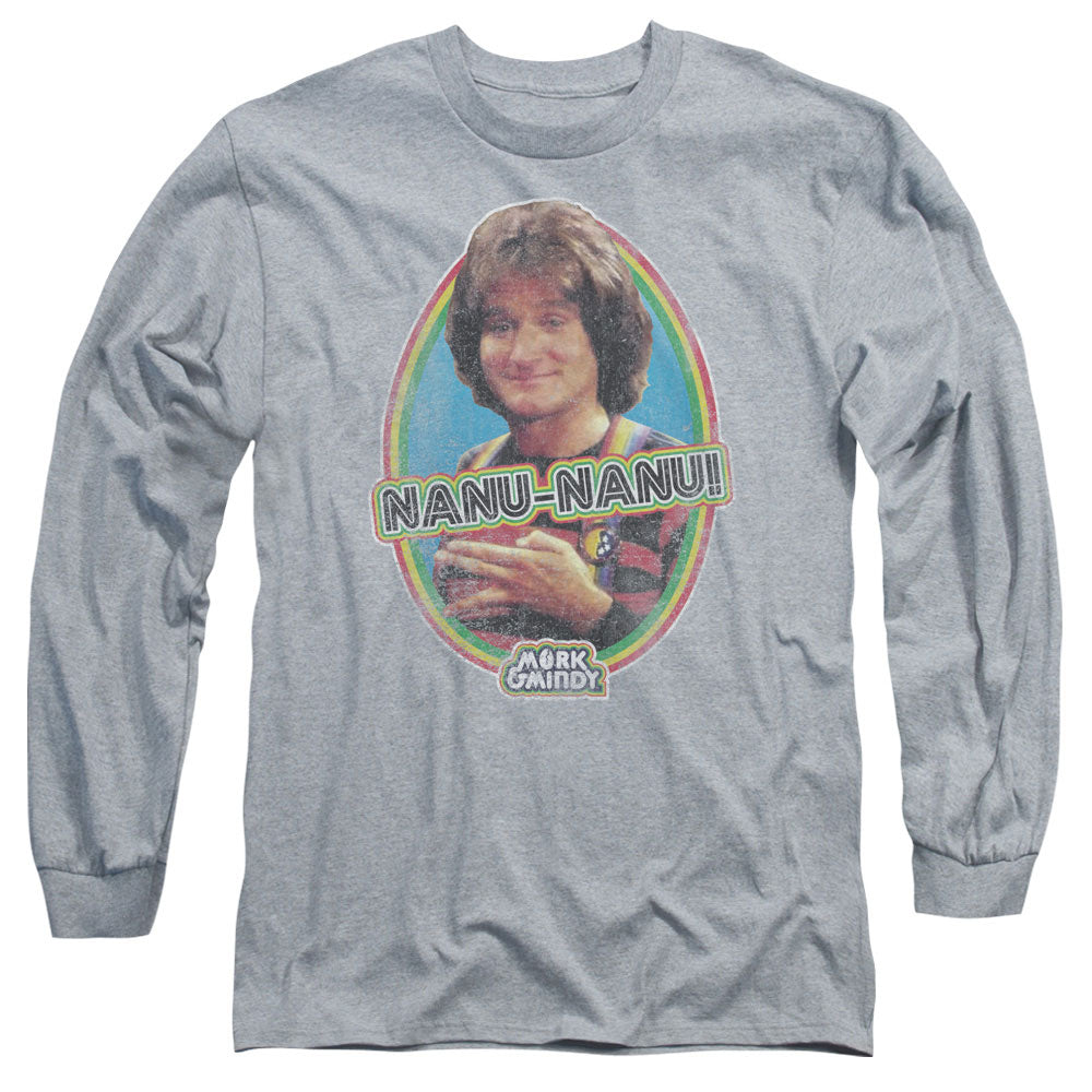 Mork & Mindy - Nanu Nanu - Long Sleeve Adult 18/1 - Athletic Heather T-shirt