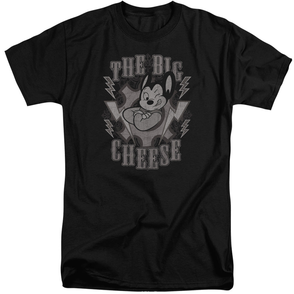 Mighty Mouse - The Big Cheese - Short Sleeve Adult Tall - Black T-shirt