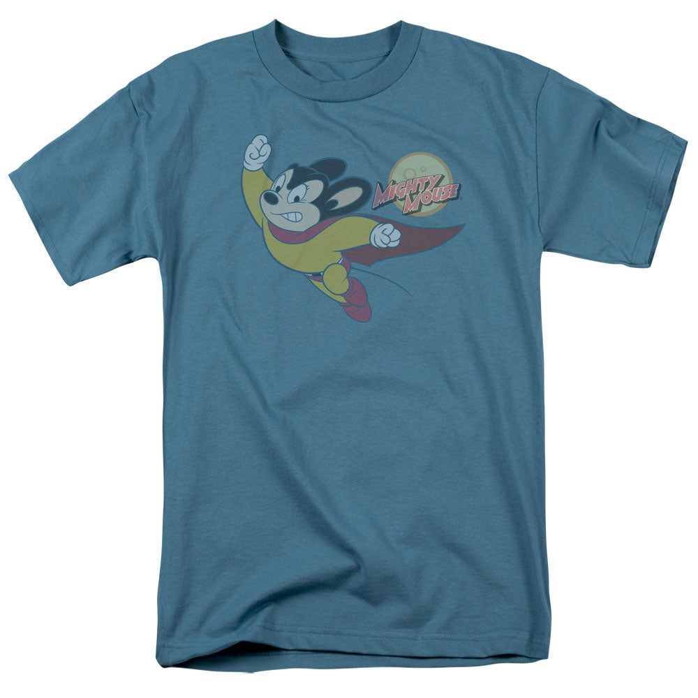 Mighty Mouse - To The Sky - Short Sleeve Adult 18/1 - Slate T-shirt