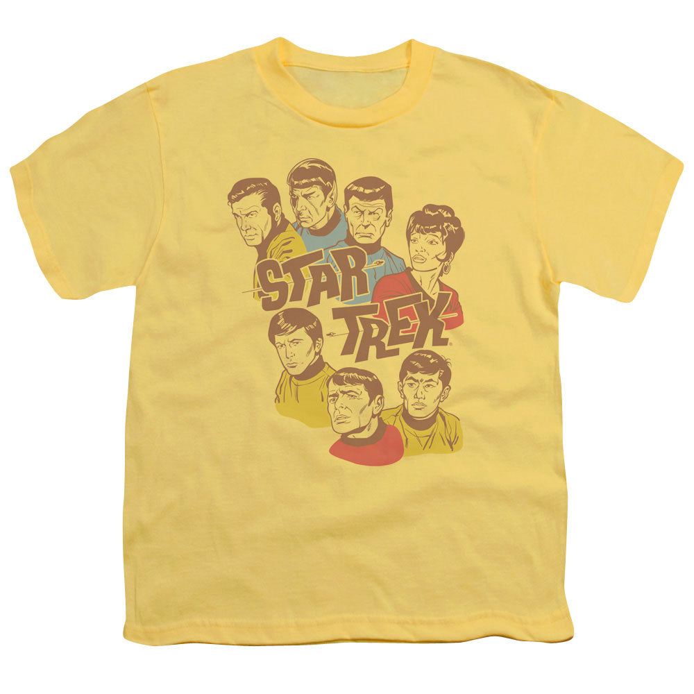 Star Trek - Retro Illustrated Crew - Short Sleeve Youth 18/1 - Banana T-shirt