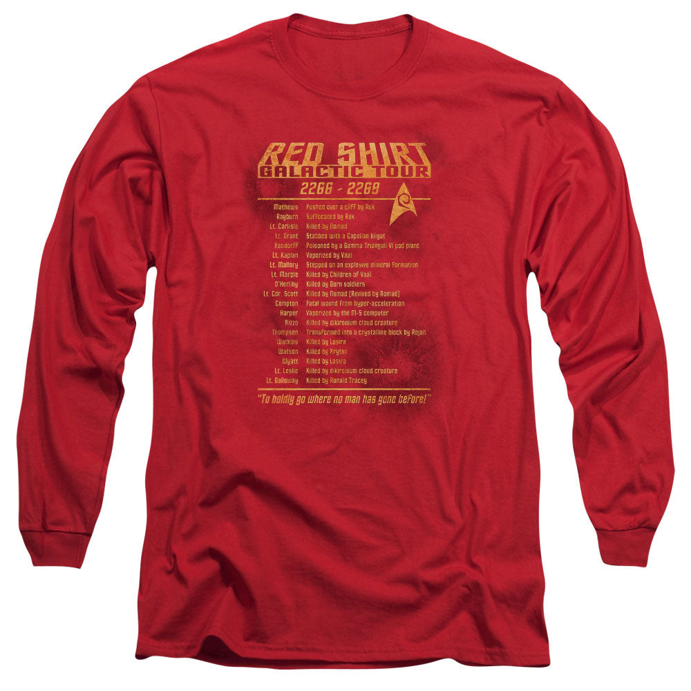 Star Trek - Red Shirt Tour - Long Sleeve Adult 18/1 - Red T-shirt