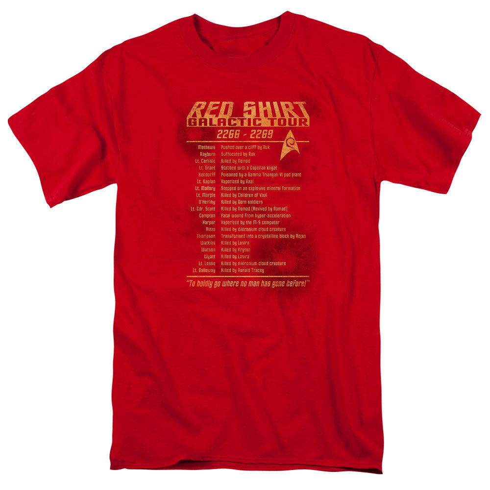 Star Trek - Red Shirt Tour - Short Sleeve Adult 18/1 - Red T-shirt