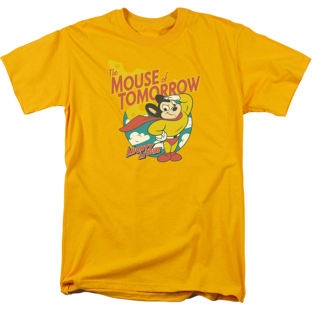 Mighty Mouse - Mouse Of Tomorrow - Short Sleeve Adult 18/1 - Gold T-shirt