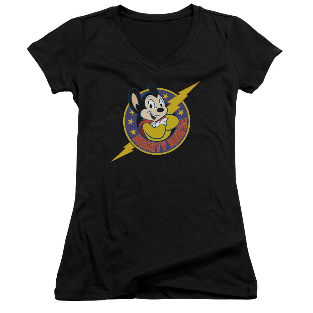 Mighty Mouse - Mighty Hero - Junior V-neck - Black