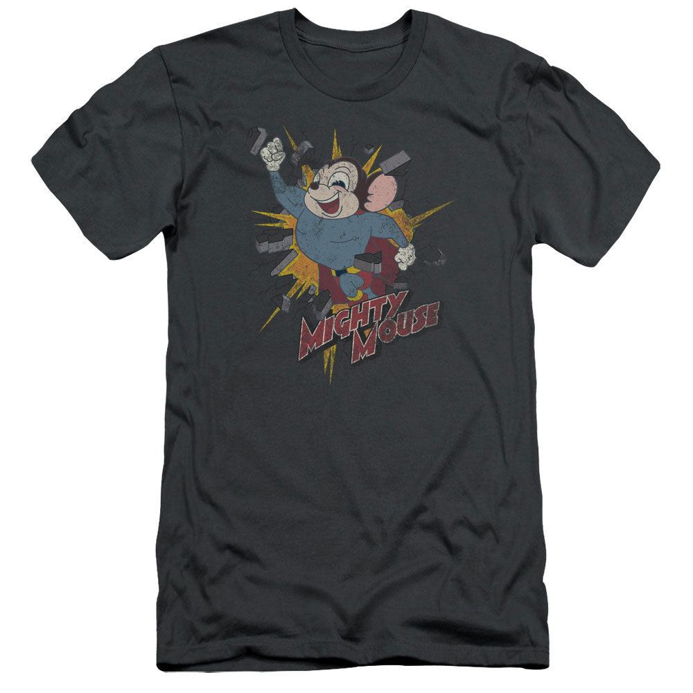 Mighty Mouse - Break Through - Short Sleeve Adult 30/1 - Charcoal T-shirt