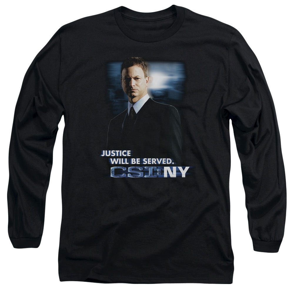 Csi:ny - Justice Served - Long Sleeve Adult 18/1 - Black T-shirt