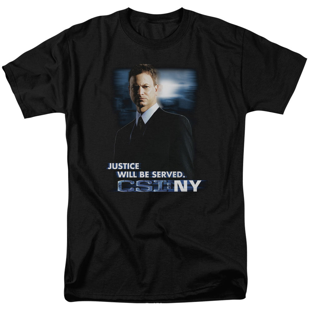 Csi:ny - Justice Served - Short Sleeve Adult 18/1 - Black T-shirt