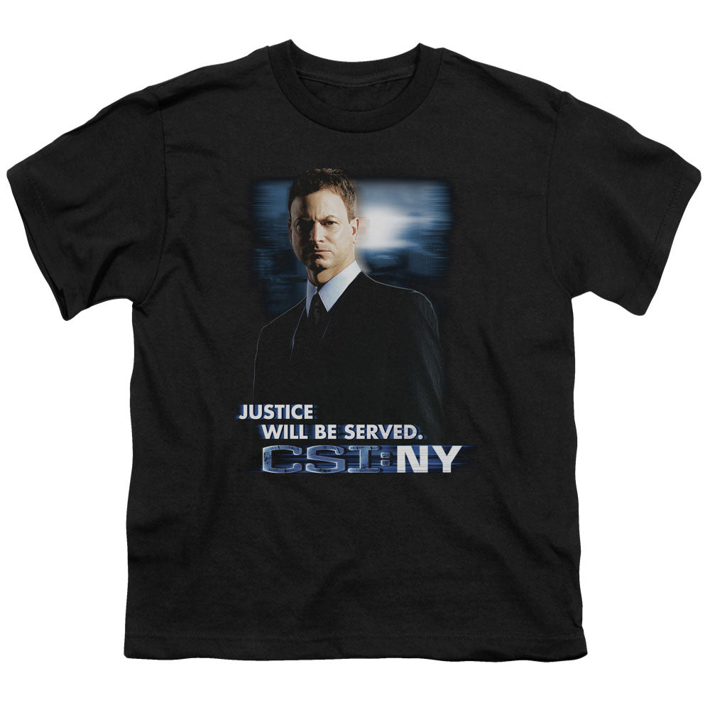 Csi:ny - Justice Served - Short Sleeve Youth 18/1 - Black T-shirt