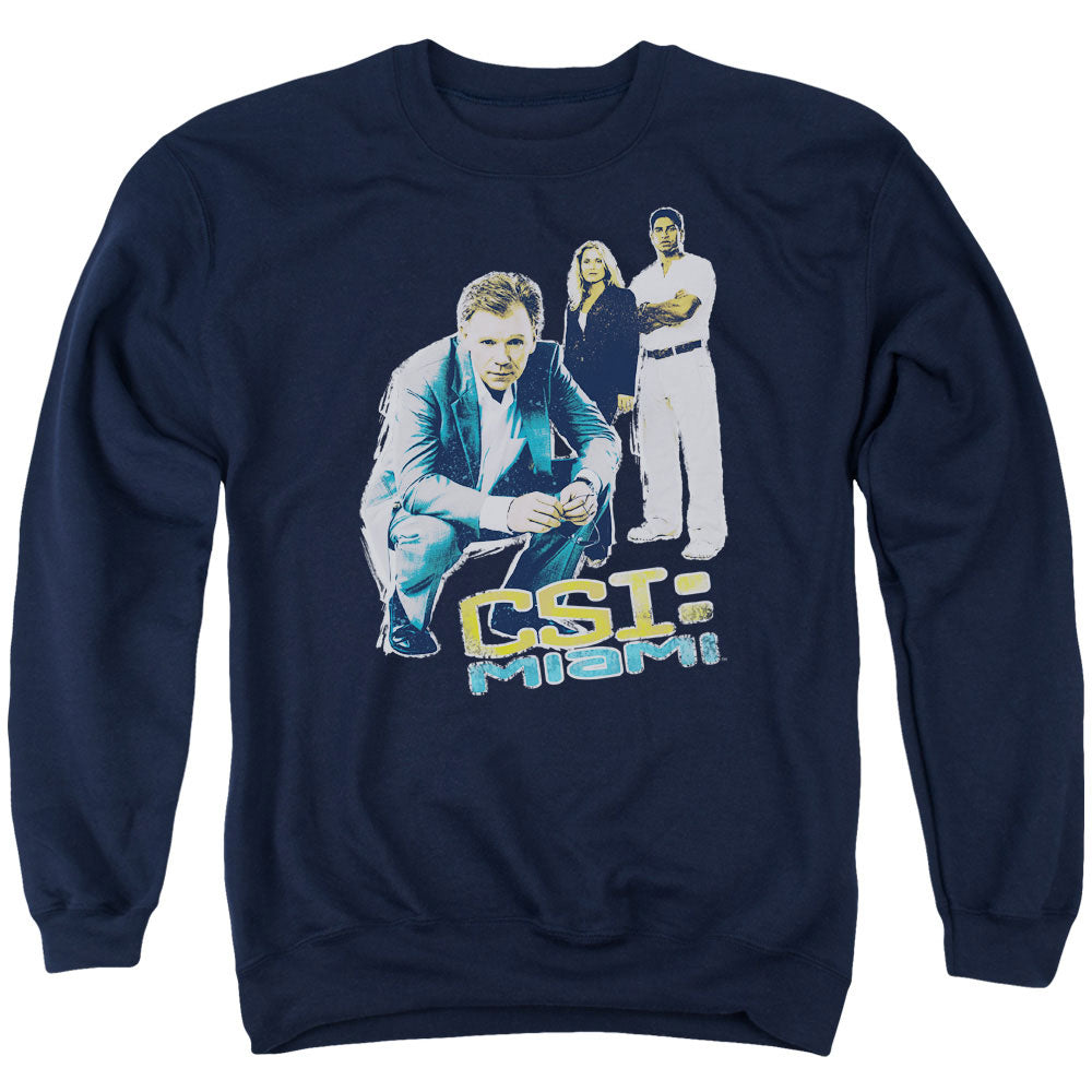 Csi:miami - In Perspective - Adult Crewneck Sweatshirt - Navy