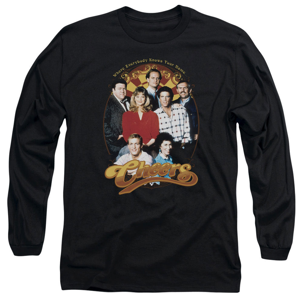 Cheers - Group Shot - Long Sleeve Adult 18/1 - Black T-shirt