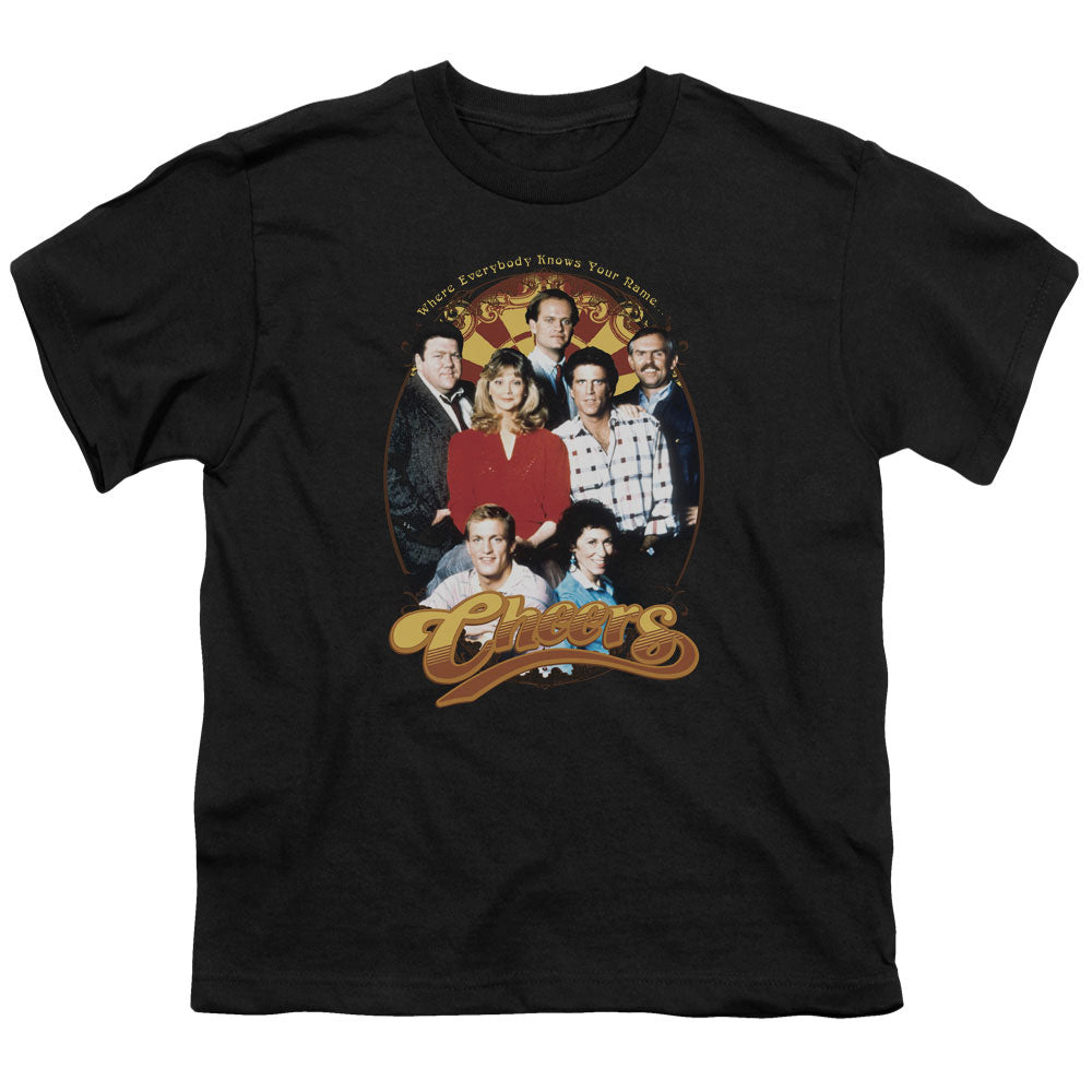 Cheers - Group Shot - Short Sleeve Youth 18/1 - Black T-shirt