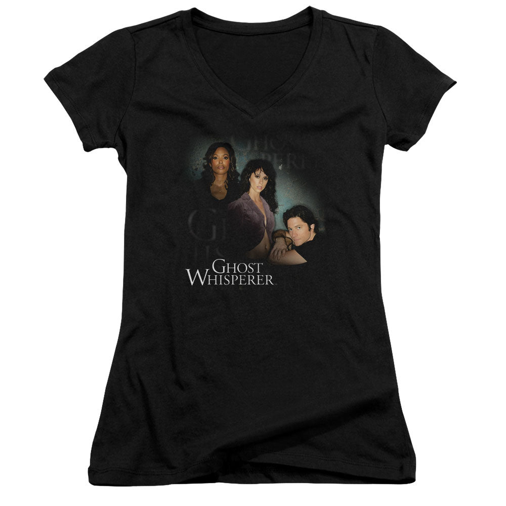 Ghost Whisperer - Diagonal Cast - Junior V-neck - Black