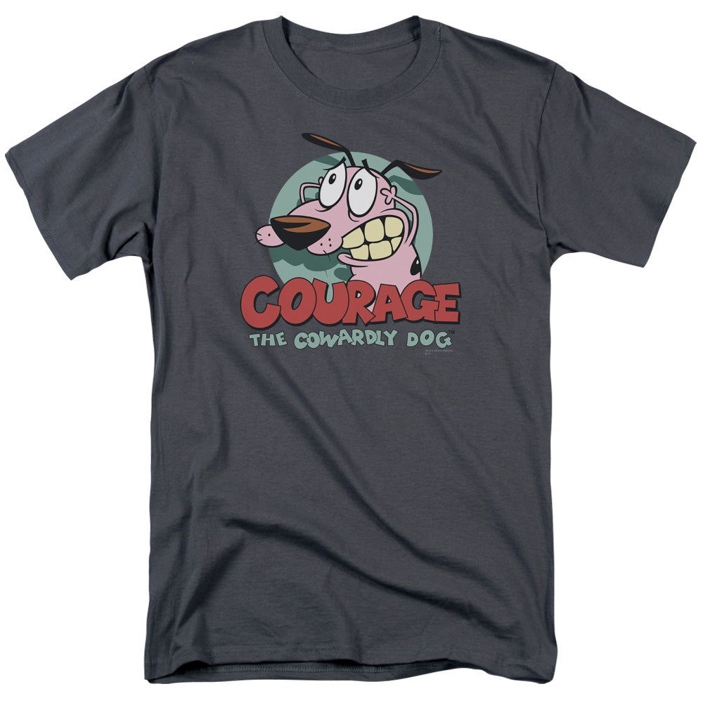 Courage The Cowardly Dog - Courage - Short Sleeve Adult 18/1 - Charcoal T-shirt