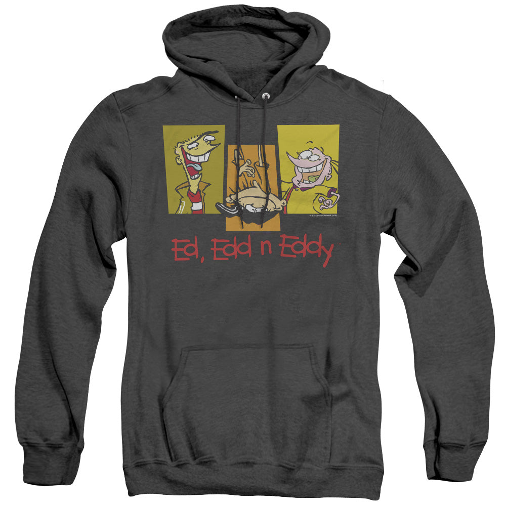 Ed Edd Eddy - 3 Eds - Adult Heather Hoodie - Black