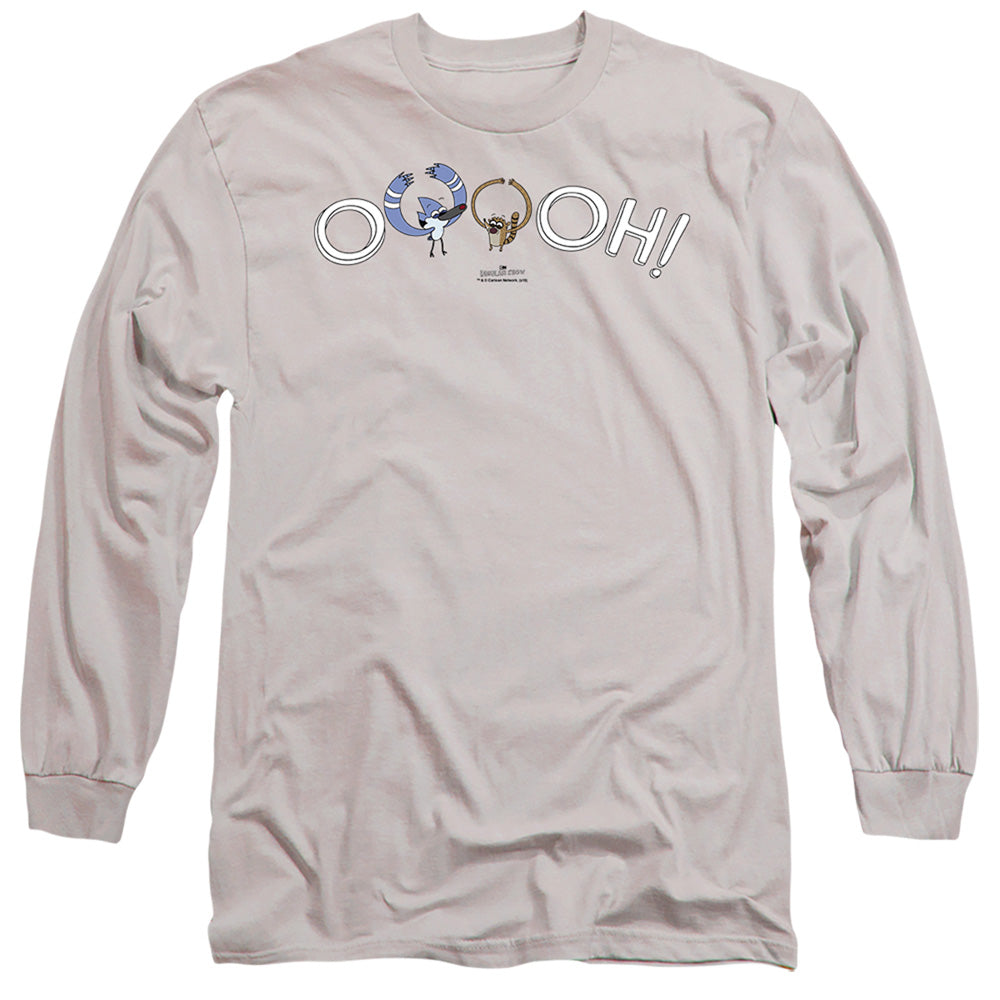 The Regular Show - Ooooh - Long Sleeve Adult 18/1 - Silver T-shirt