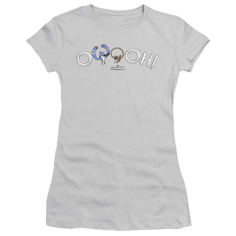 The Regular Show - Ooooh - Short Sleeve Junior Sheer - Silver T-shirt