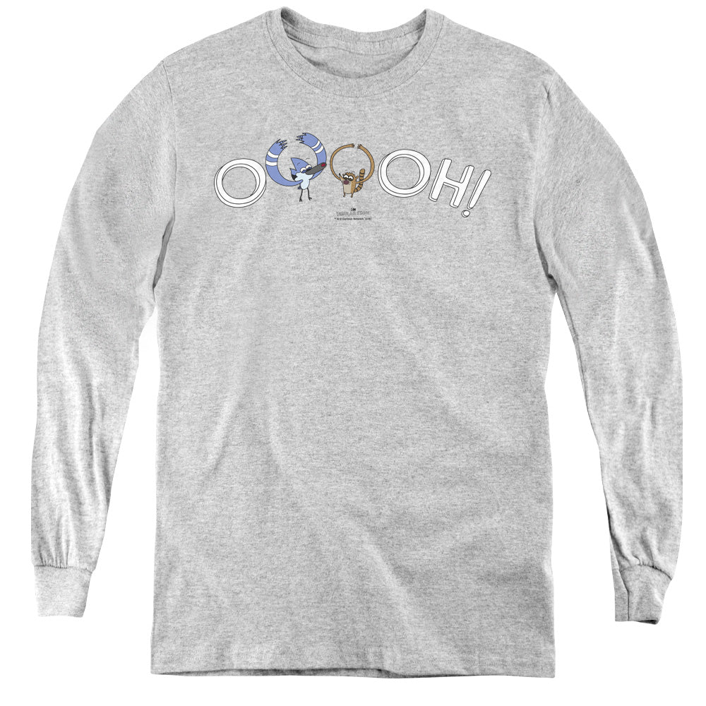 The Regular Show - Ooooh - Youth Long Sleeve Tee - Athletic Heather