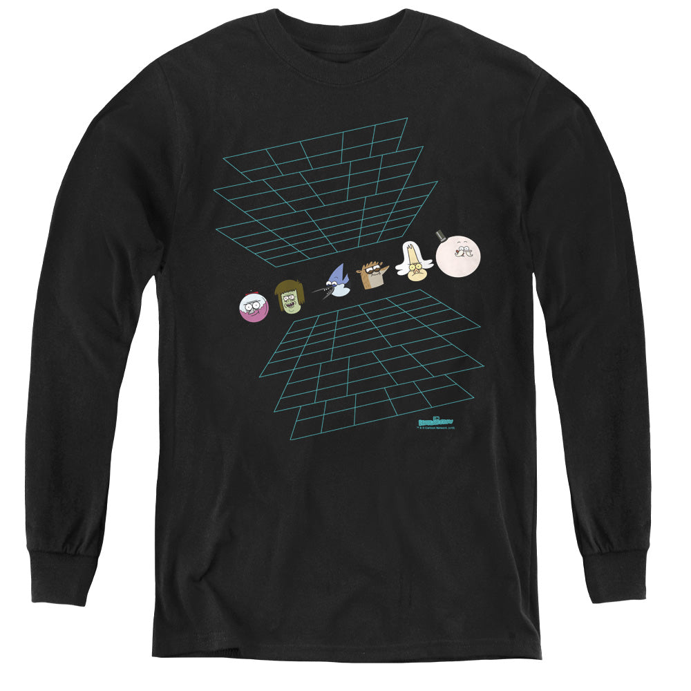 The Regular Show - Regular Grid - Youth Long Sleeve Tee - Black