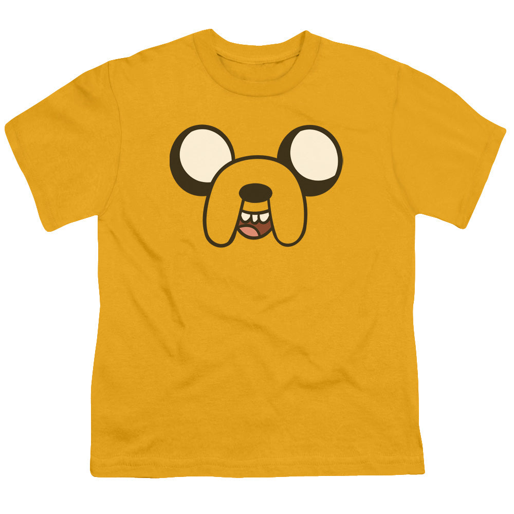 Adventure Time - Jake Head - Short Sleeve Youth 18/1 - Gold T-shirt