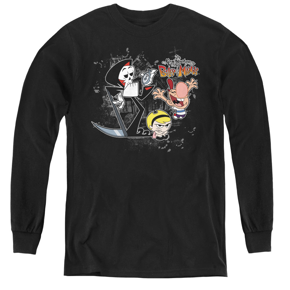 Billy & Mandy - Splatter Cast - Youth Long Sleeve Tee - Black