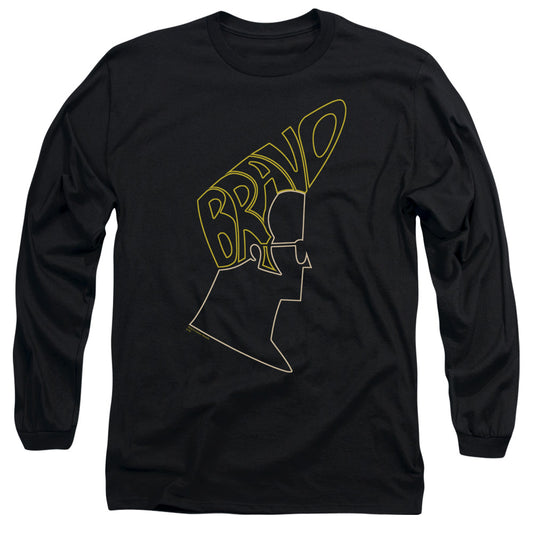 Johnny Bravo - Bravo Hair - Long Sleeve Adult 18/1 - Black T-shirt