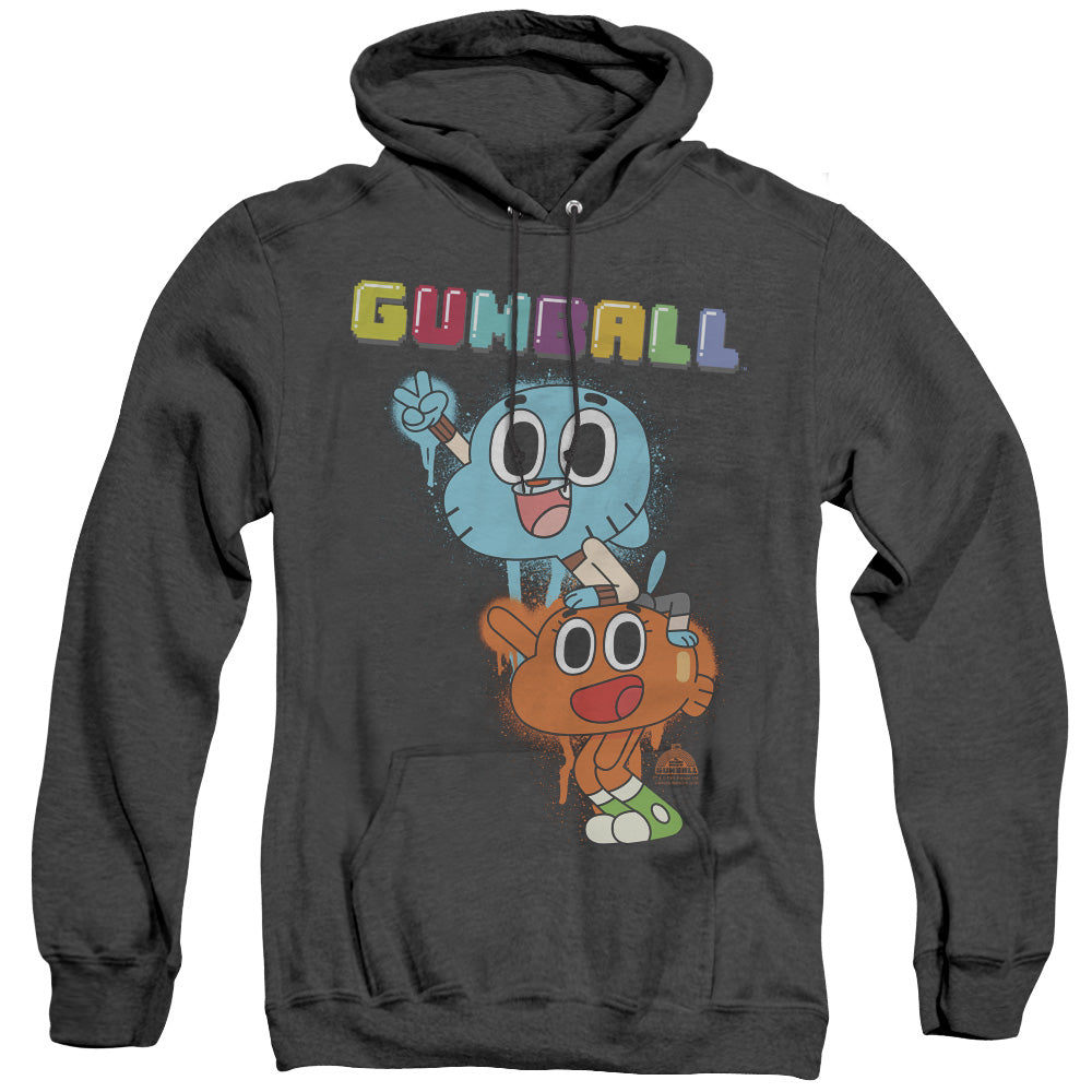 Amazing World Of Gumball - Gumball Spray - Adult Heather Hoodie - Black