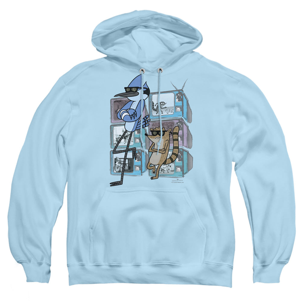 Regular Show - Tv Too Cool - Adult Pull-over Hoodie - Light Blue