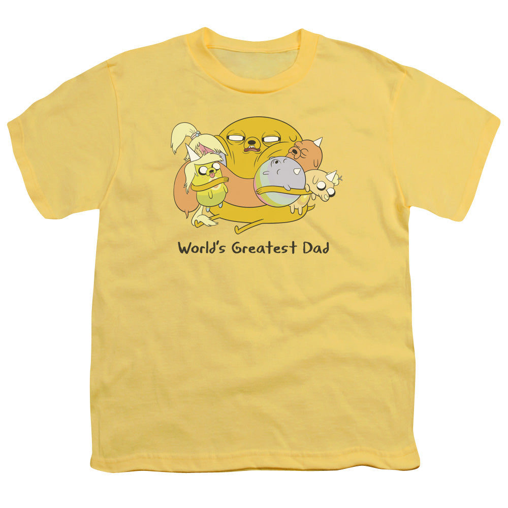 Adventure Time - Worlds Greatest Dad - Short Sleeve Youth 18/1 - Banana T-shirt