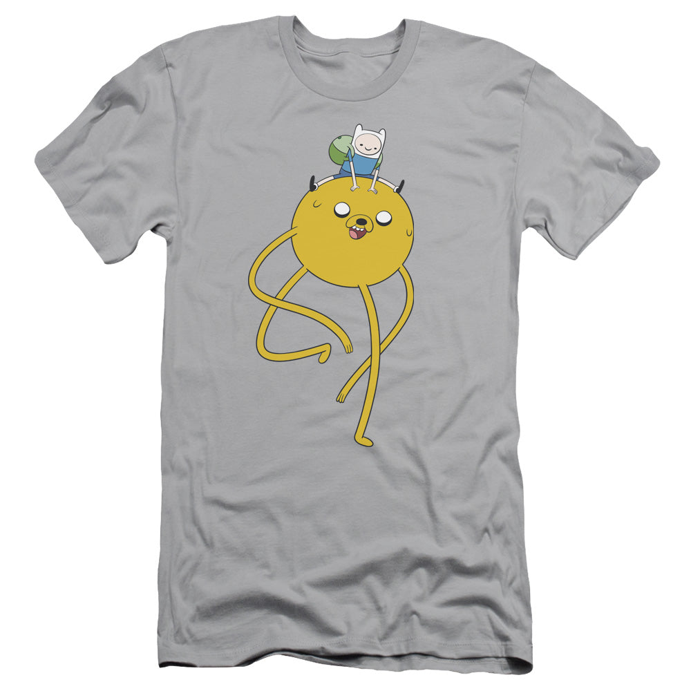 Adventure Time - Jake Ride - Short Sleeve Adult 30/1 - Silver T-shirt