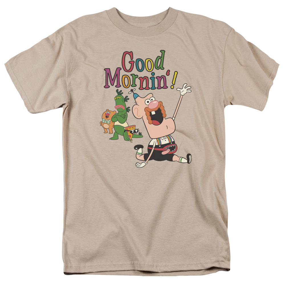 Uncle Grandpa - Good Mornin - Short Sleeve Adult 18/1 - Sand T-shirt