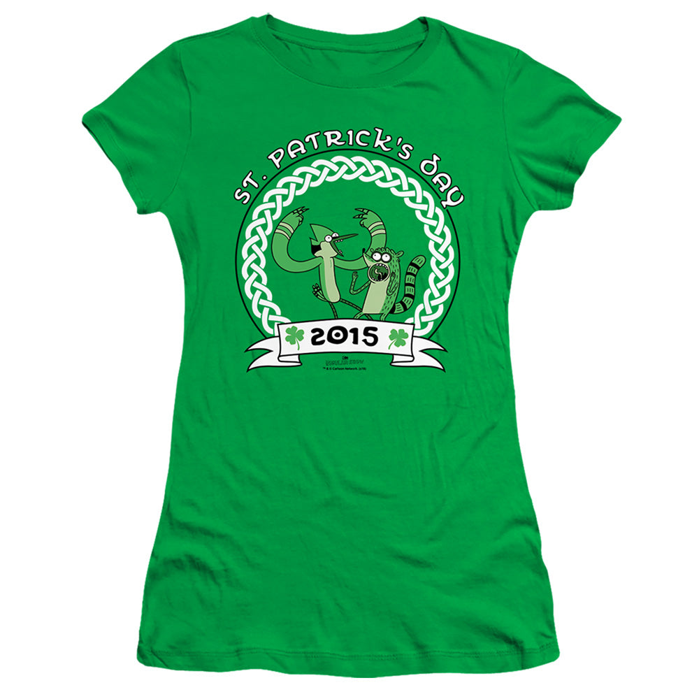 Regular Show - St Pats 2014 - Short Sleeve Junior Sheer - Kelly Green T-shirt