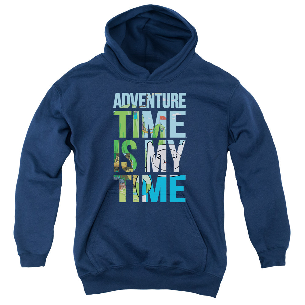 Adventure Time - My Time - Youth Pull-over Hoodie - Navy