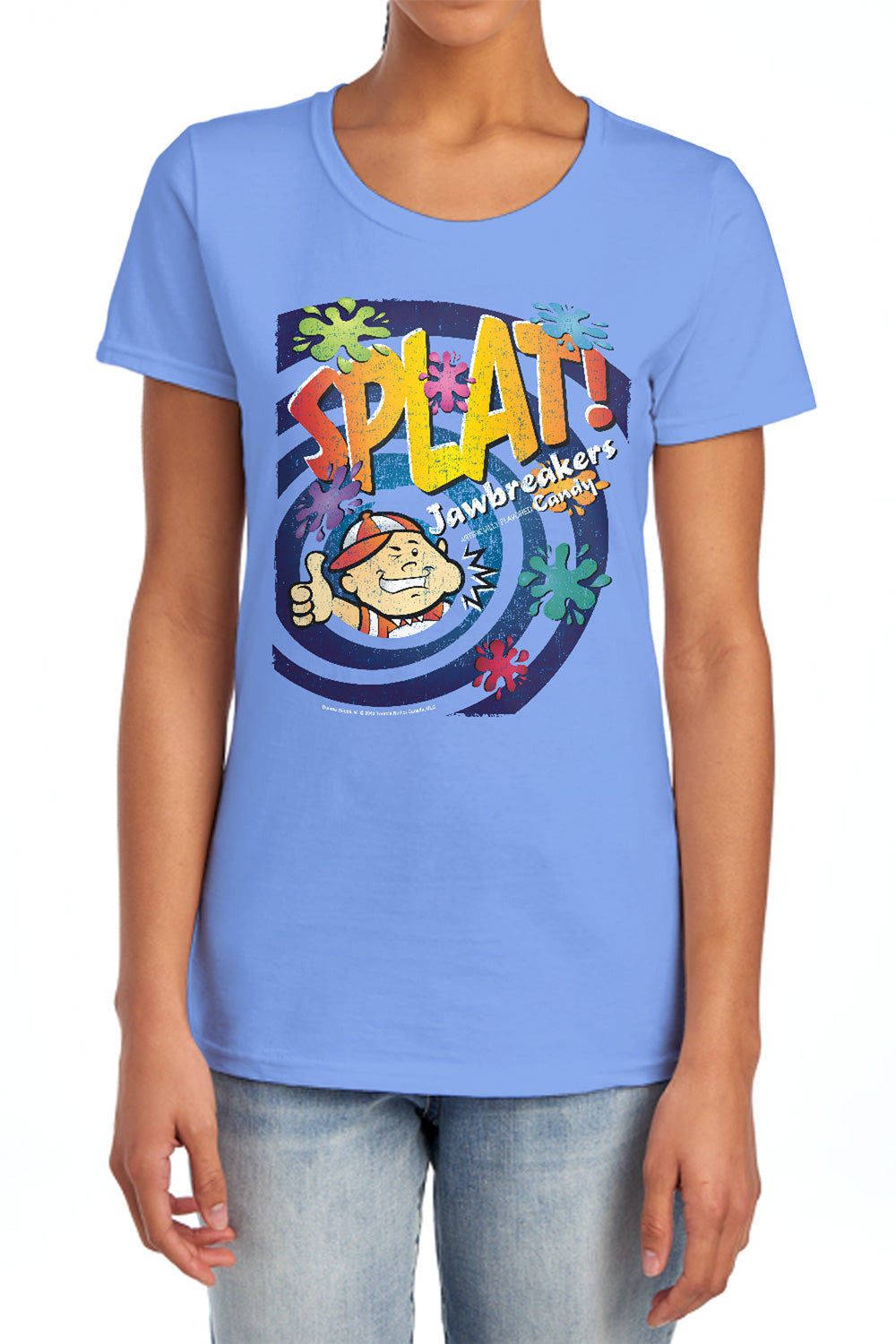 Dubble Bubble - Splat Jawbreakers - Short Sleeve Womens Tee - Carolina Blue T-shirt