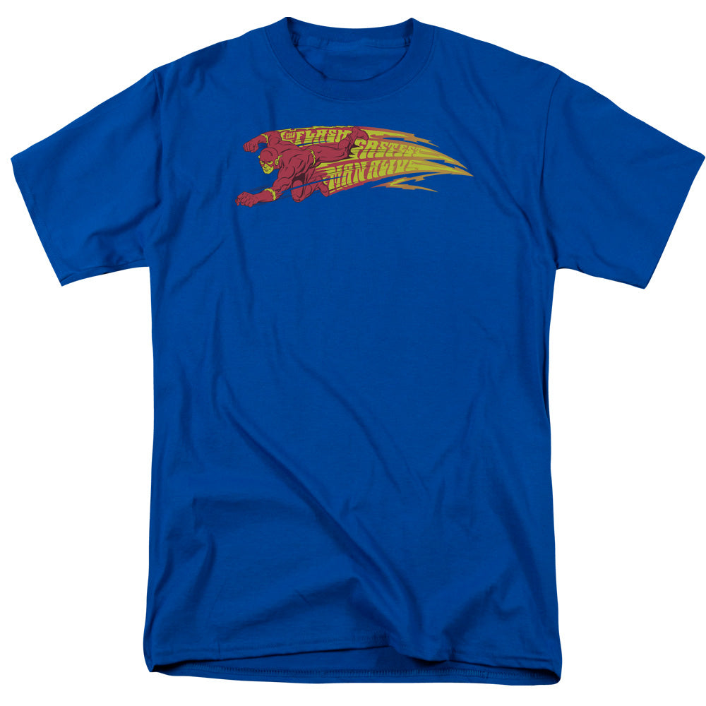 Dc Flash - Fastest Man Alive - Short Sleeve Adult 18/1 - Royal Blue T-shirt