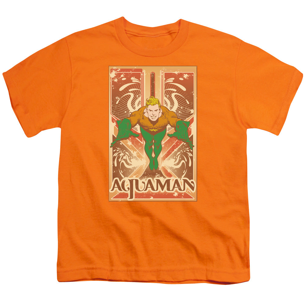 Dc Aquaman - Aquaman  - Short Sleeve Youth 18/1 - Orange T-shirt