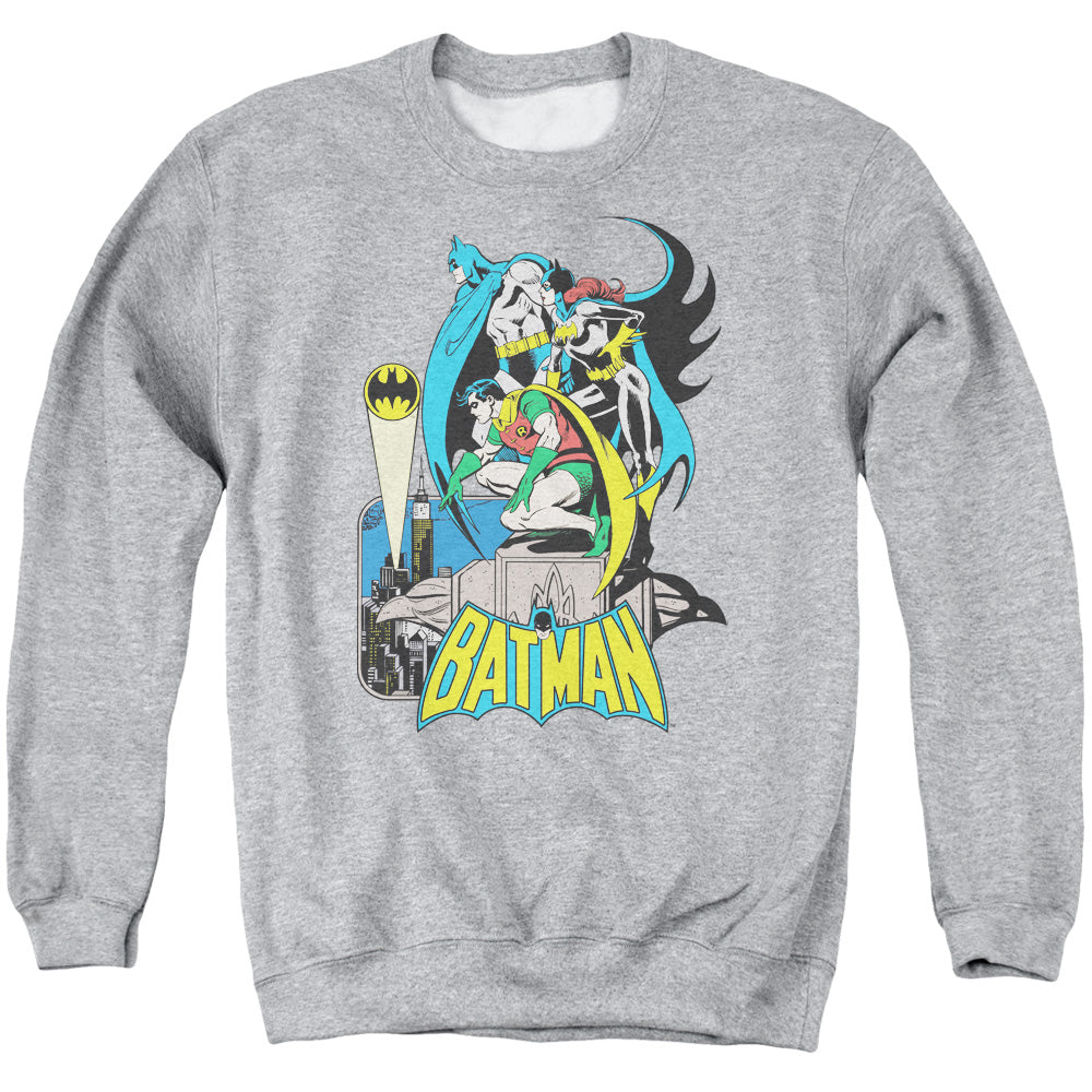 Dc Batman - Heroic Trio - Adult Crewneck Sweatshirt - Athletic Heather