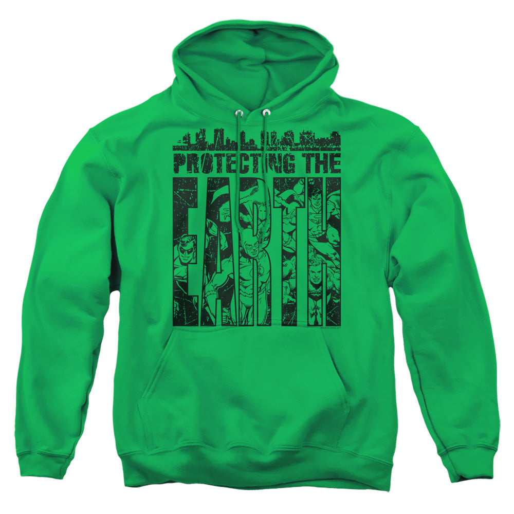 Dc - Protecting The Earth - Adult Pull-over Hoodie - Kelly Green