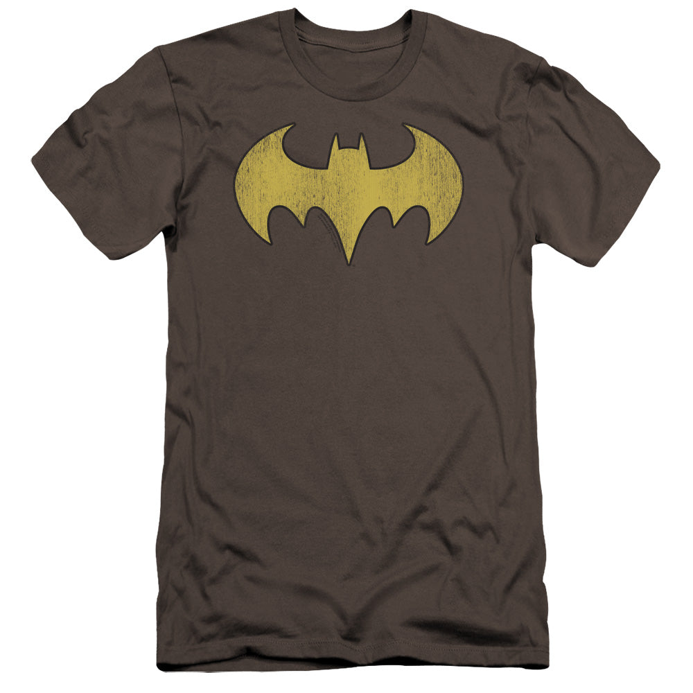 Dc - Batgirl Logo Distressed-premuim Canvas Adult Slim Fit 30/1 - Charcoal