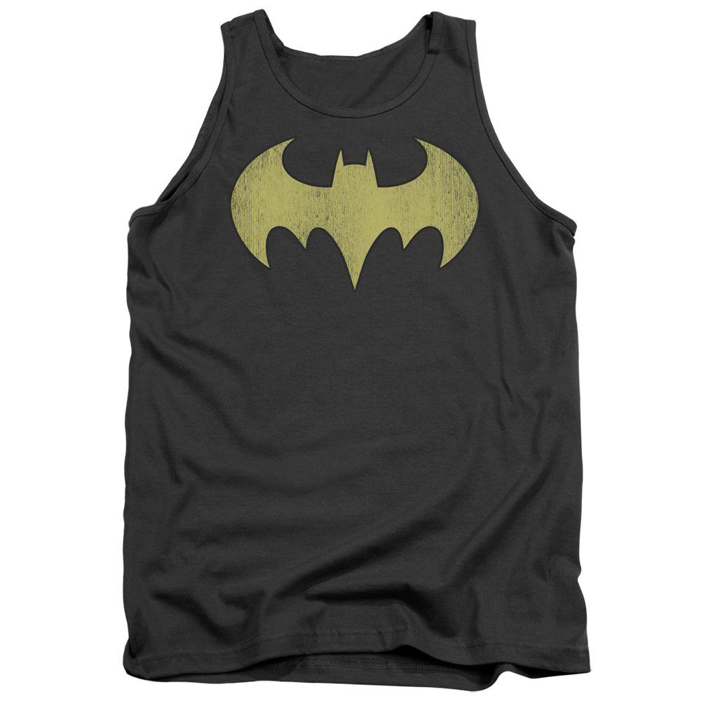 Dc - Batgirl Logo Distressed - Adult Tank - Charcoal