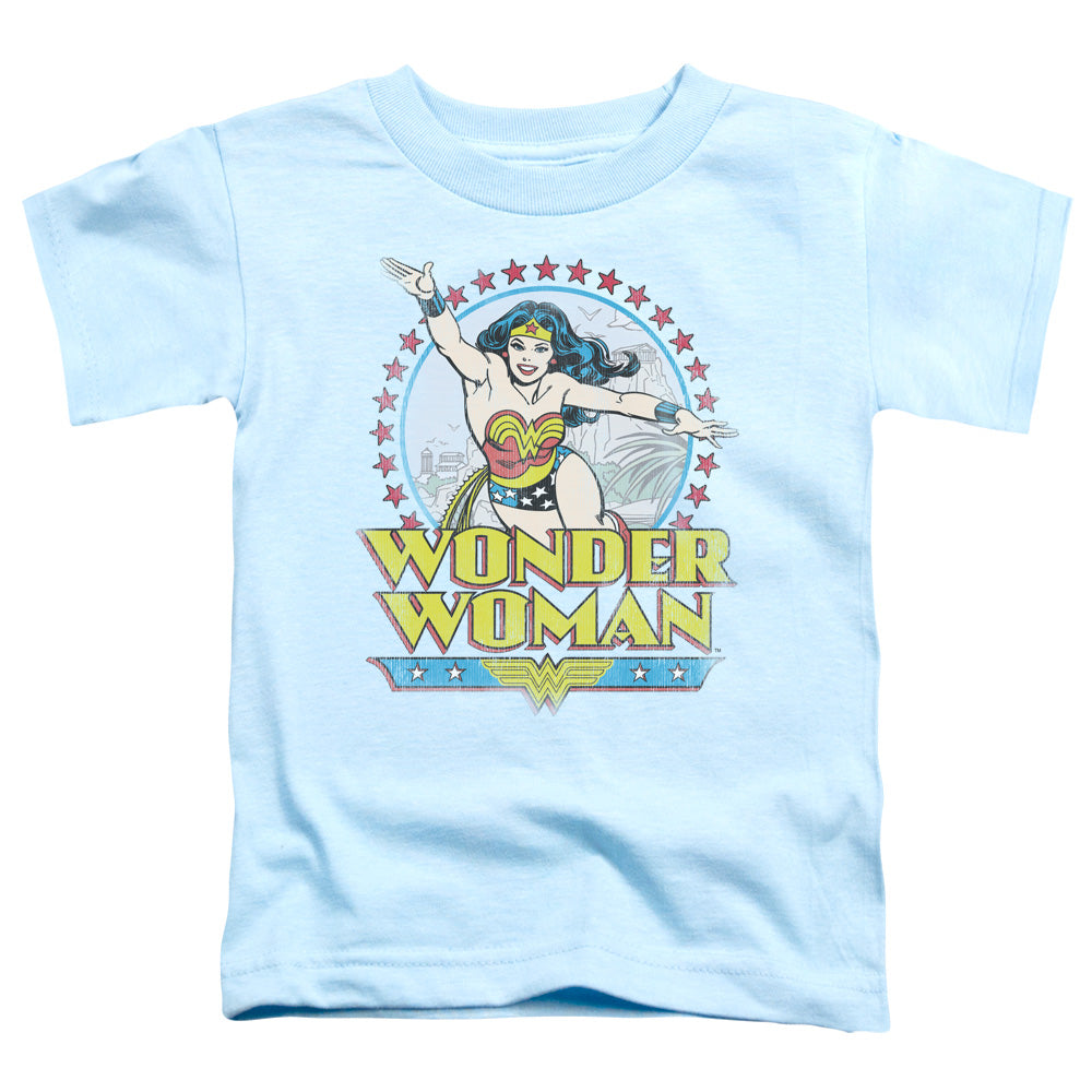 Dc Wonder Woman - Star Of Paradise Island - Short Sleeve Toddler Tee - Light Blue T-shirt