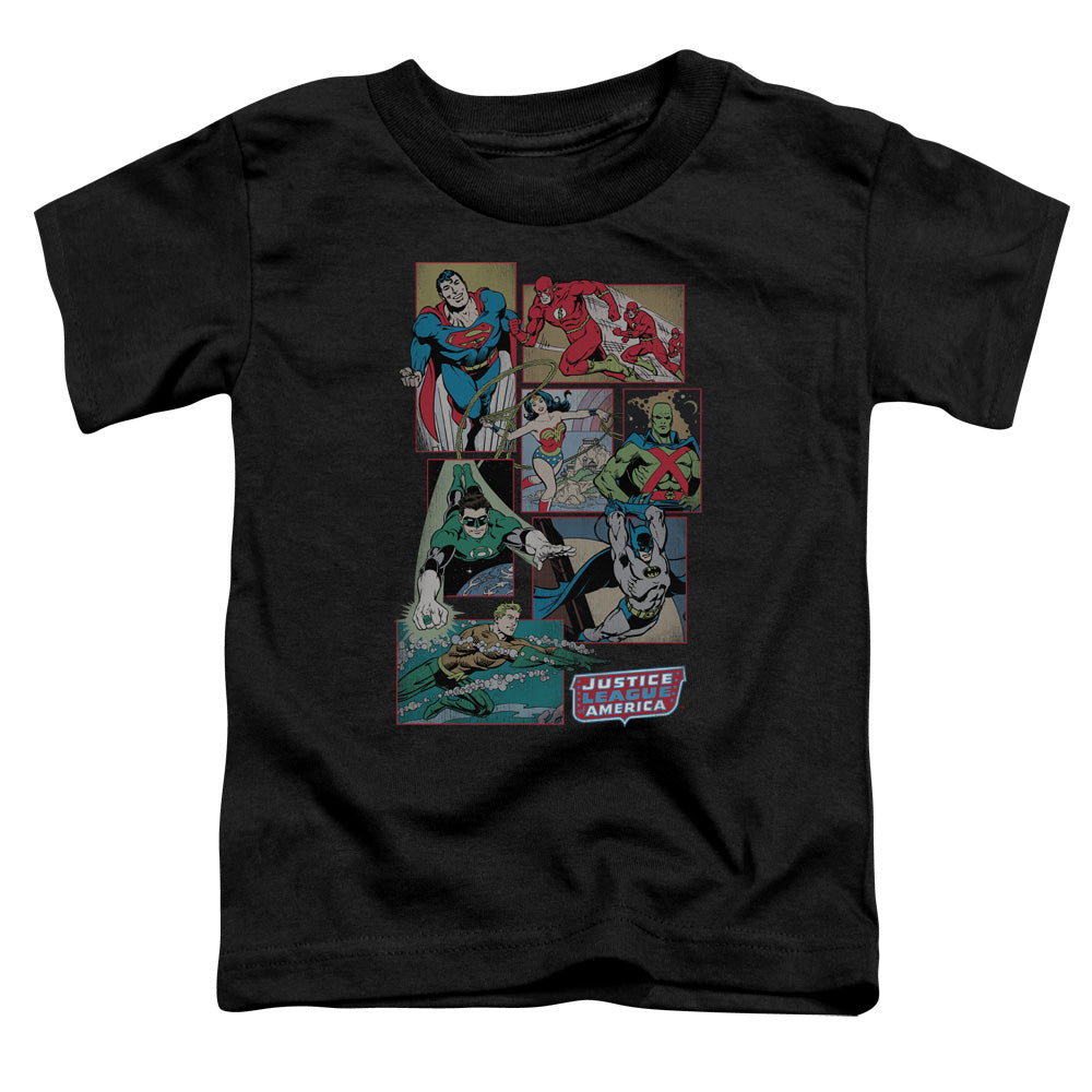 Dc - Justice League Boxes - Short Sleeve Toddler Tee - Black T-shirt