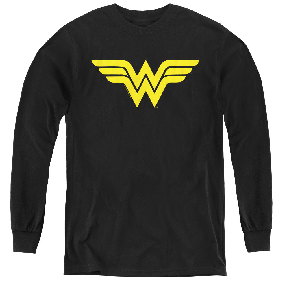 Dc - Wonder Woman Logo - Youth Long Sleeve Tee - Black