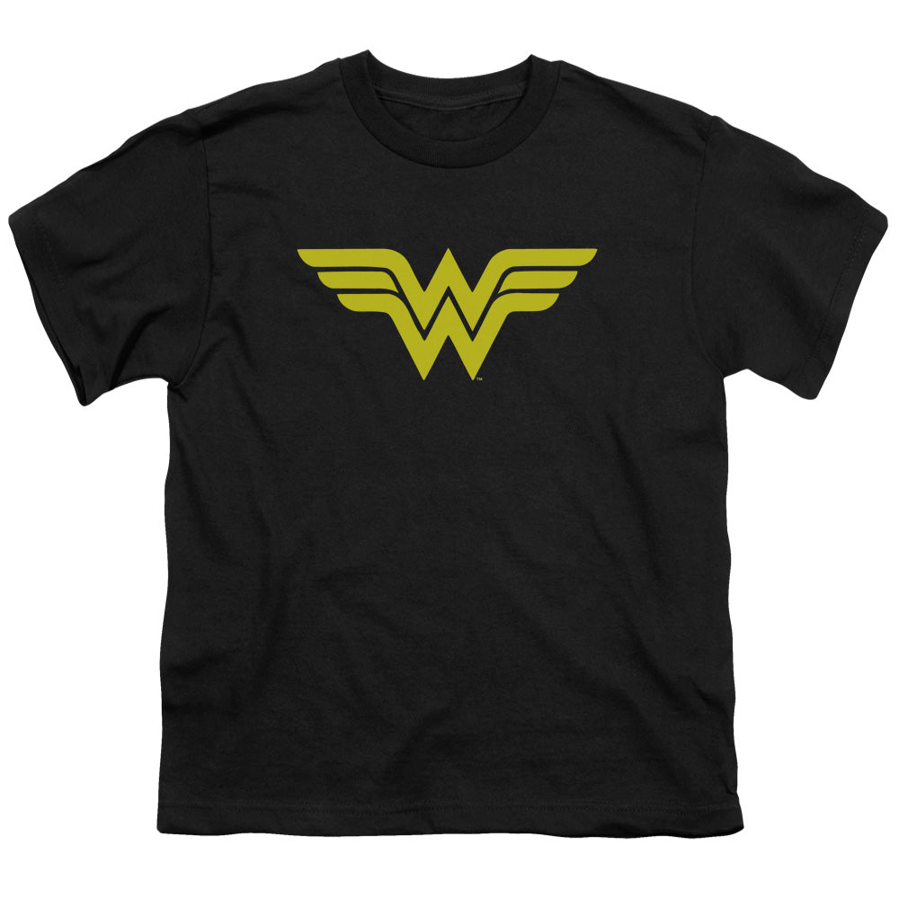 Dc - Wonder Woman Logo - Short Sleeve Youth 18/1 - Black T-shirt