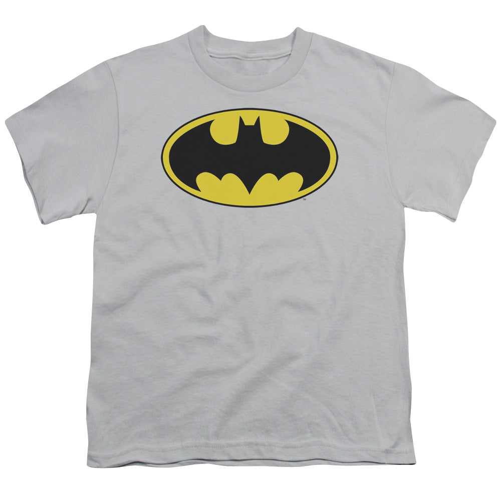 Dc - Batman Logo - Short Sleeve Youth 18/1 - Silver T-shirt