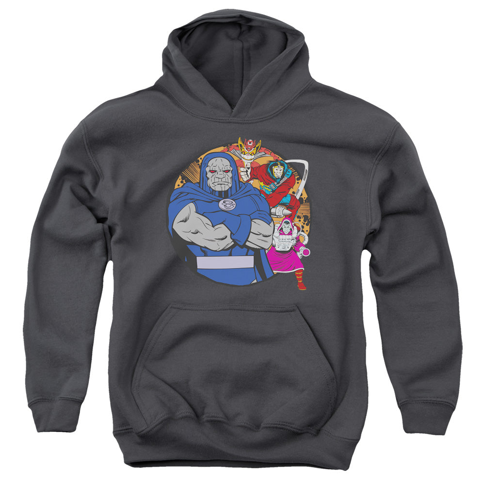 Dc Apokolips Represent-youth Pull-over Hoodie - Charcoal