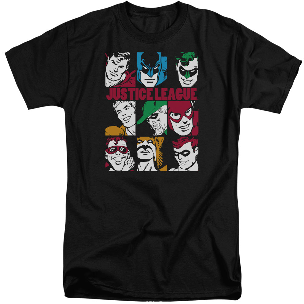 Dc - Nine Blocks Of Justice - Short Sleeve Adult Tall - Black T-shirt