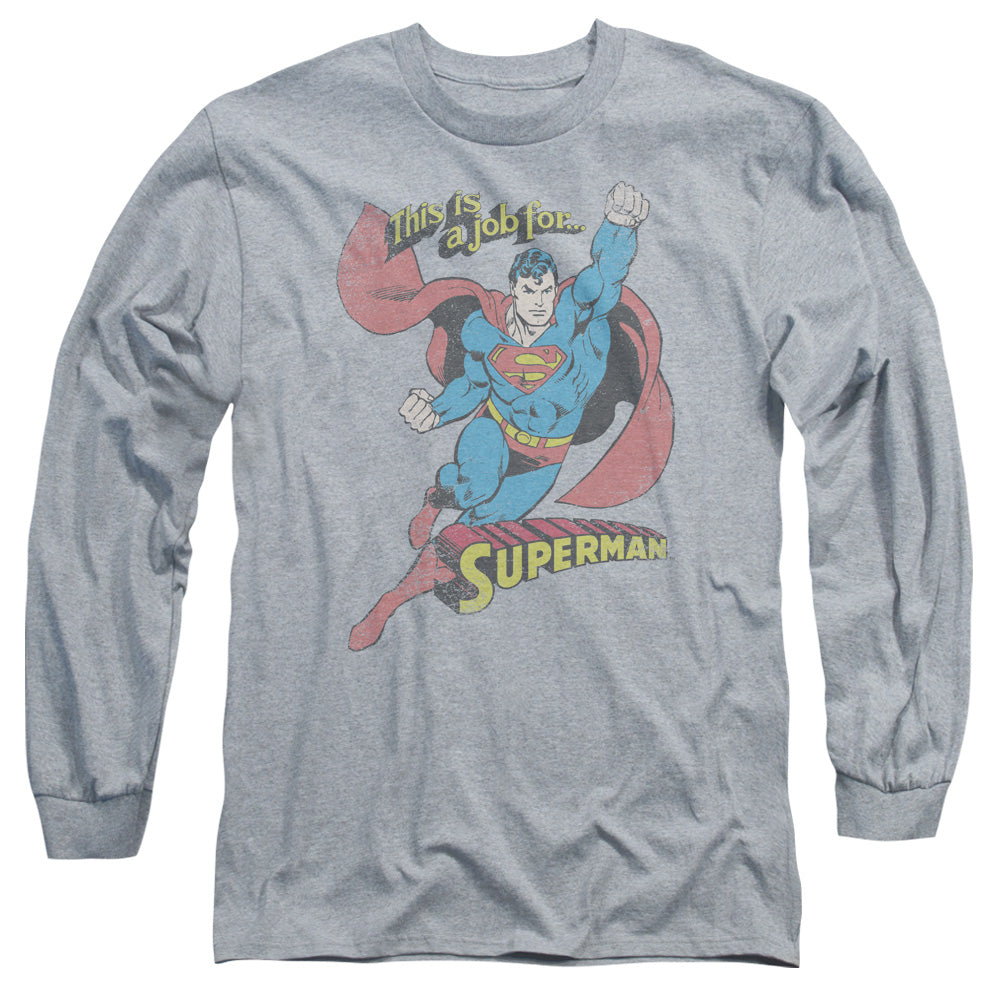 Dc - On The Job - Long Sleeve Adult 18/1 - Athletic Heather T-shirt