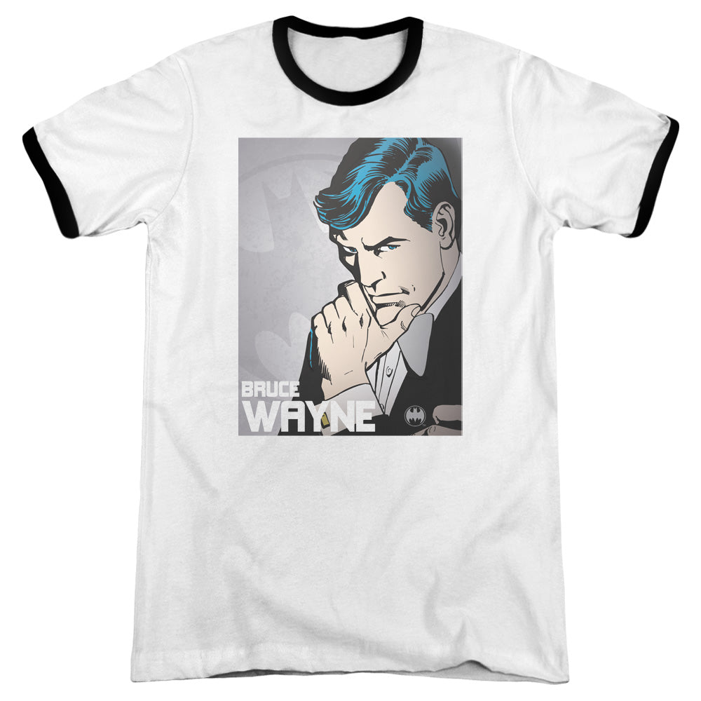 Dc Bruce Wayne - Adult Ringer - White/black