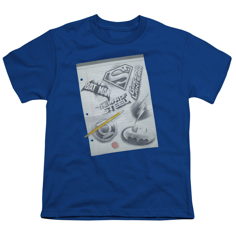 Dc - Logo Note Paper - Short Sleeve Youth 18/1 - Royal Blue T-shirt