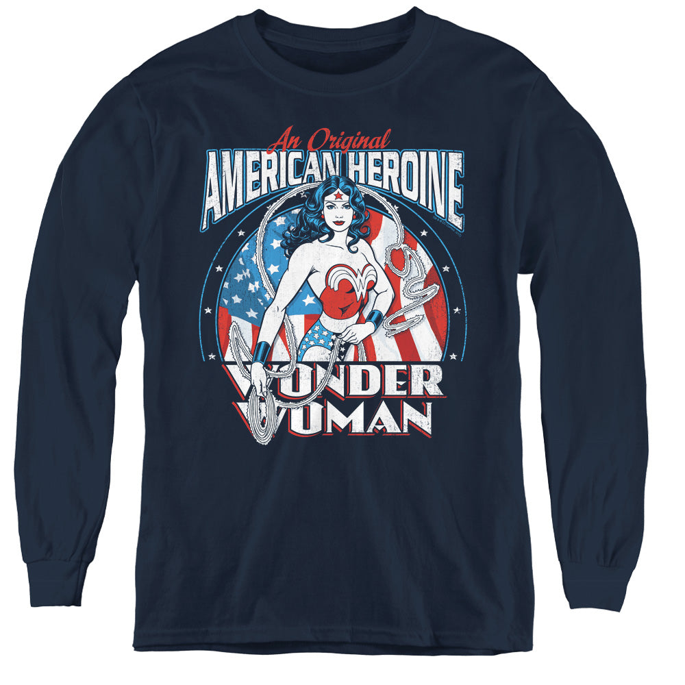 Dc - American Heroine - Youth Long Sleeve Tee - Navy